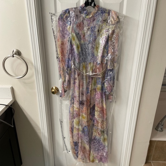 ZIMMERMANN Rhythmic Shirred Midi Dress size AU 1/US 6 - Picture 5 of 7